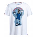 Tee-shirt à col rond et coupe droite Jack & Jones en coton blanc avec squelette floqué sur le thême du football