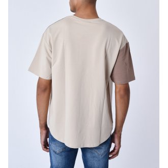 T-shirt Project X droit avec manches courtes et col rond beige