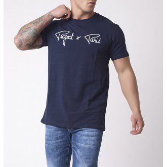 T-shirt Project X bleu avec manches courtes et col rond 