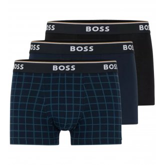 Lot de 3 boxers Boss coton marine