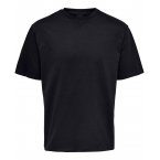 T-shirt manches courtes et col rond coupe droiteOnly&Sons en coton noir
