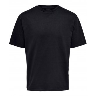 T-shirt manches courtes et col rond coupe droiteOnly&Sons en coton noir