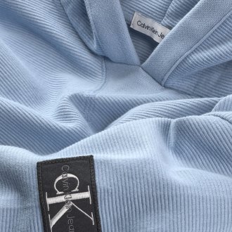 Sweat à capuche Junior Garçon Calvin Klein en coton mélangé bleu ciel