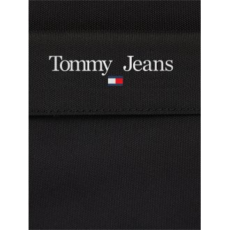 Sacoche Reporter Tommy Jeans noire unie en matières recyclé