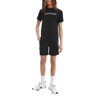 T-shirt Junior Garçon avec manches courtes et col rond Calvin Klein coton noir