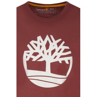 T-shirt col rond Timberland en coton biologique avec manches courtes brique