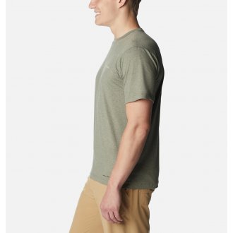 T-shirt col rond Columbia avec manches courtes kaki chiné