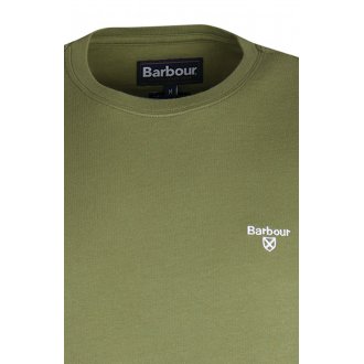 T-shirt avec manches courtes et col rond Barbour coton kaki