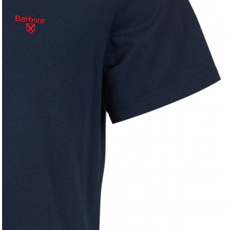 T-shirt avec manches courtes et col rond Barbour coton marine