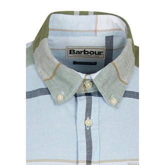 Chemise avec manches courtes et col américain Barbour coton kaki carreaux