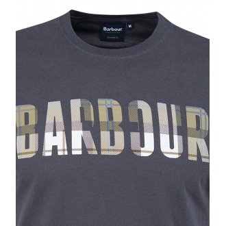 T-shirt avec manches courtes et col rond Barbour coton anthracite