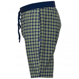 Short de pyjama Tom Tailor en coton à carreaux à taille élastiquée à cordon