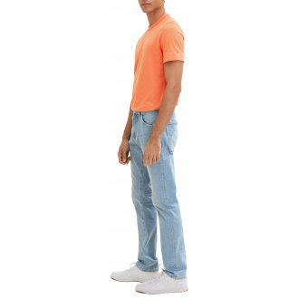 Jean 5 poches Tom Tailor en coton stone, taille normale à coupe droite, zip et bouton