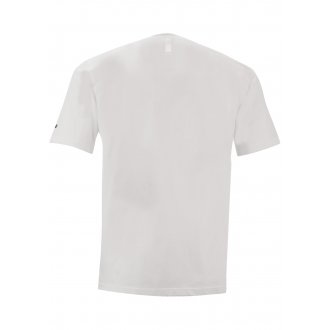 T-shirt col rond Serge Blanco Play en coton avec manches courtes blanc imprimé badminton