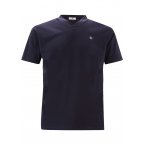 T-shirt col v Serge Blanco Play en coton avec manches courtes bleu marine