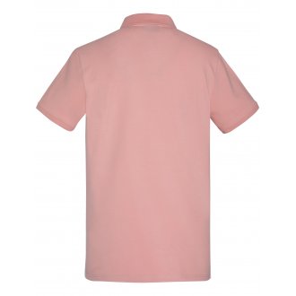 Polo Schott en coton stretch rose à patte et boutons blancs