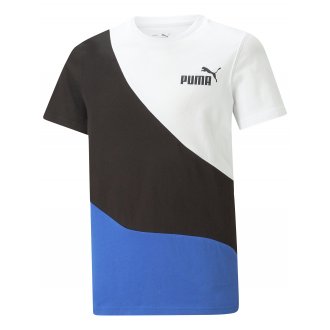 T-shirt Junior Garçon avec manches courtes et col rond Puma bleu tricolore