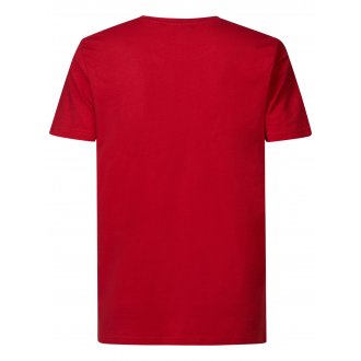 T-shirt Petrol Industries rouge uni à imprimé industriel vintage, à col rond et manches courtes