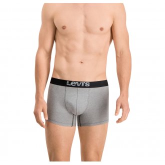 Lot de 2 boxers Levi's® en coton noir et gris avec nom de la marque inscrit en gris sur la bande élastiquée 
