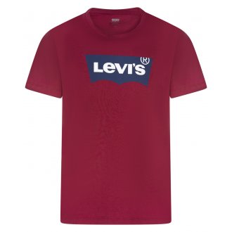T-shirt avec manches courtes et col rond Levi's® coton bordeaux