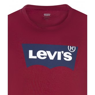 T-shirt avec manches courtes et col rond Levi's® coton bordeaux