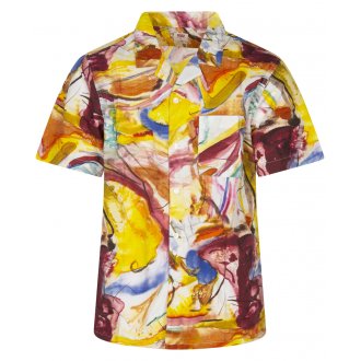 Chemise Levi's® en coton multicolore avec manches courtes et col cubain imprimé abstrait