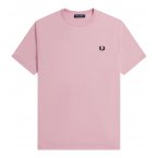 T-shirt col rond Fred Perry en coton avec manches courtes rose