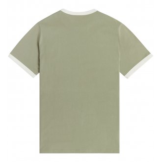 T-shirt col rond Fred Perry en coton avec manches courtes vert kaki