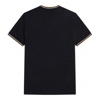 T-shirt col rond Fred Perry en coton avec manches courtes noir
