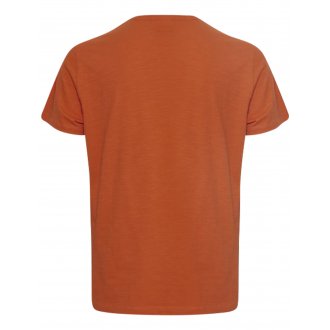 T-shirt Blend en coton orange à poche poitrine contrastée, à coupe droite et col rond