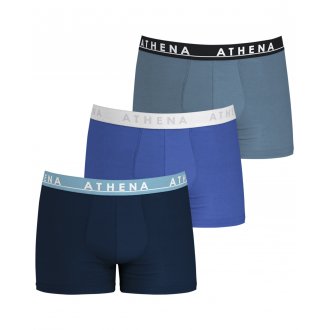 Boxer Athena coton bleu