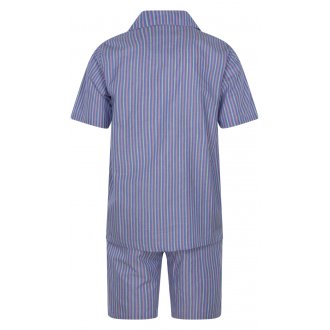 Pyjama Court avec manches courtes et col français Arthur coton ciel rayé