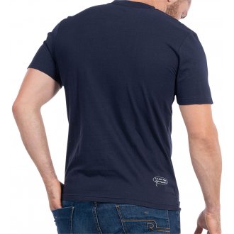 T-shirt avec manches courtes et col rond Ruckfield coton marine