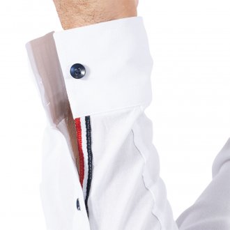 Chemise droite Ruckfield en coton avec manches longues et col français blanche