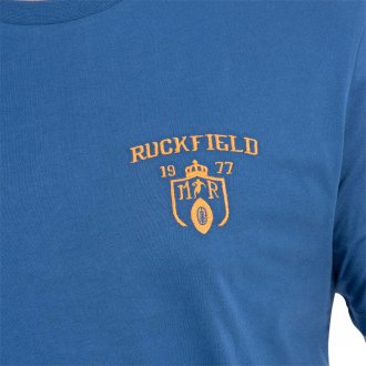 T-shirt col rond Ruckfield en coton avec manches courtes bleu