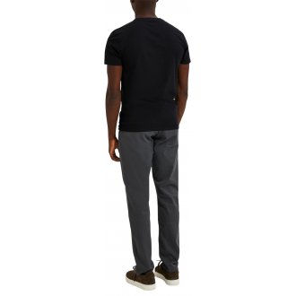 T-shirt col rond Selected en coton biologique mélangé avec manches courtes noir