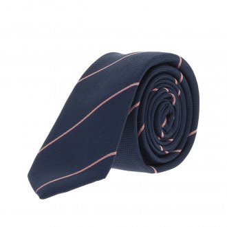 Cravate Premium bleu marine rayée