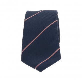 Cravate Premium bleu marine rayée