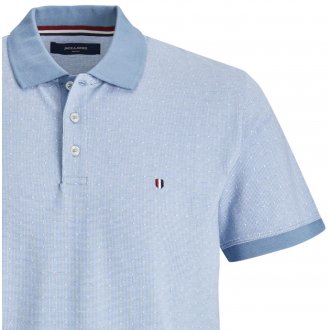 Polo col boutonné à manches courtes Jack & Jones Premium en coton bleu
