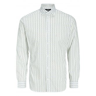 Chemise avec un col italien et une coupe ajustée Jack & Jones Premium en coton blanc