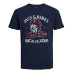 Tee-shirt col rond à manches courtes Jack & Jones Premium en coton bleu marine