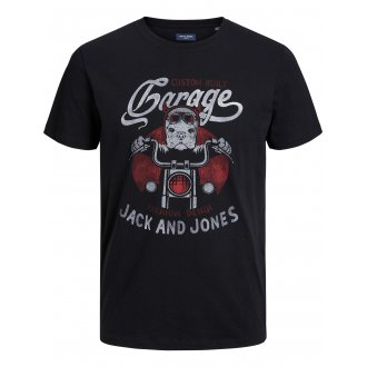 Tee-shirt col rond à manches courtes Jack & Jones Premium en coton noir