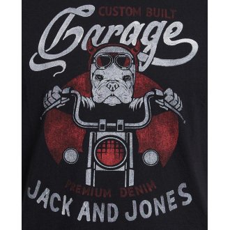 Tee-shirt col rond à manches courtes Jack & Jones Premium en coton noir