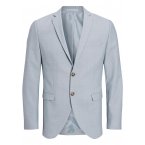 Veste de blazer à col cranté et coupe ajustée Jack & Jones Premium en laine mélangée bleu