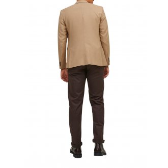 Veste de blazer à col cranté et coupe ajustée Jack & Jones Premium en laine mélangée camel