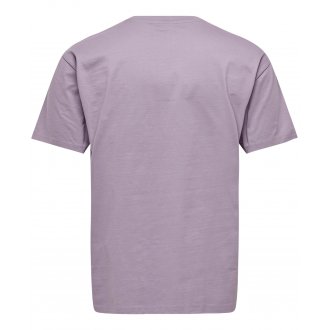 T-shirt manches courtes et col rond coupe droiteOnly&Sons en coton violet