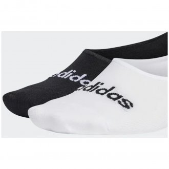 Lot de 2 paires de socquettes invisibles adidas noires et blanches, logos contrastés