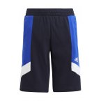 Short Jogging adidas Junior en coton bleu uni à colorblocks latéraux