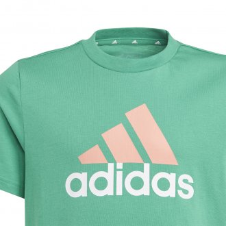 T-shirt adidas Junior en coton vert canard uni à logo imprimé bicolore