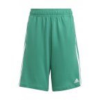 Short Jogging adidas Junior en coton vert à bandes blanches latérales
